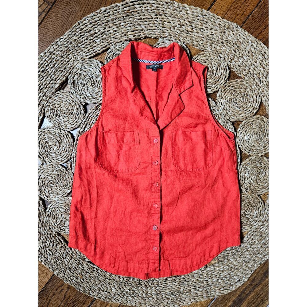 For Cynthia 100% Linen Top Size S